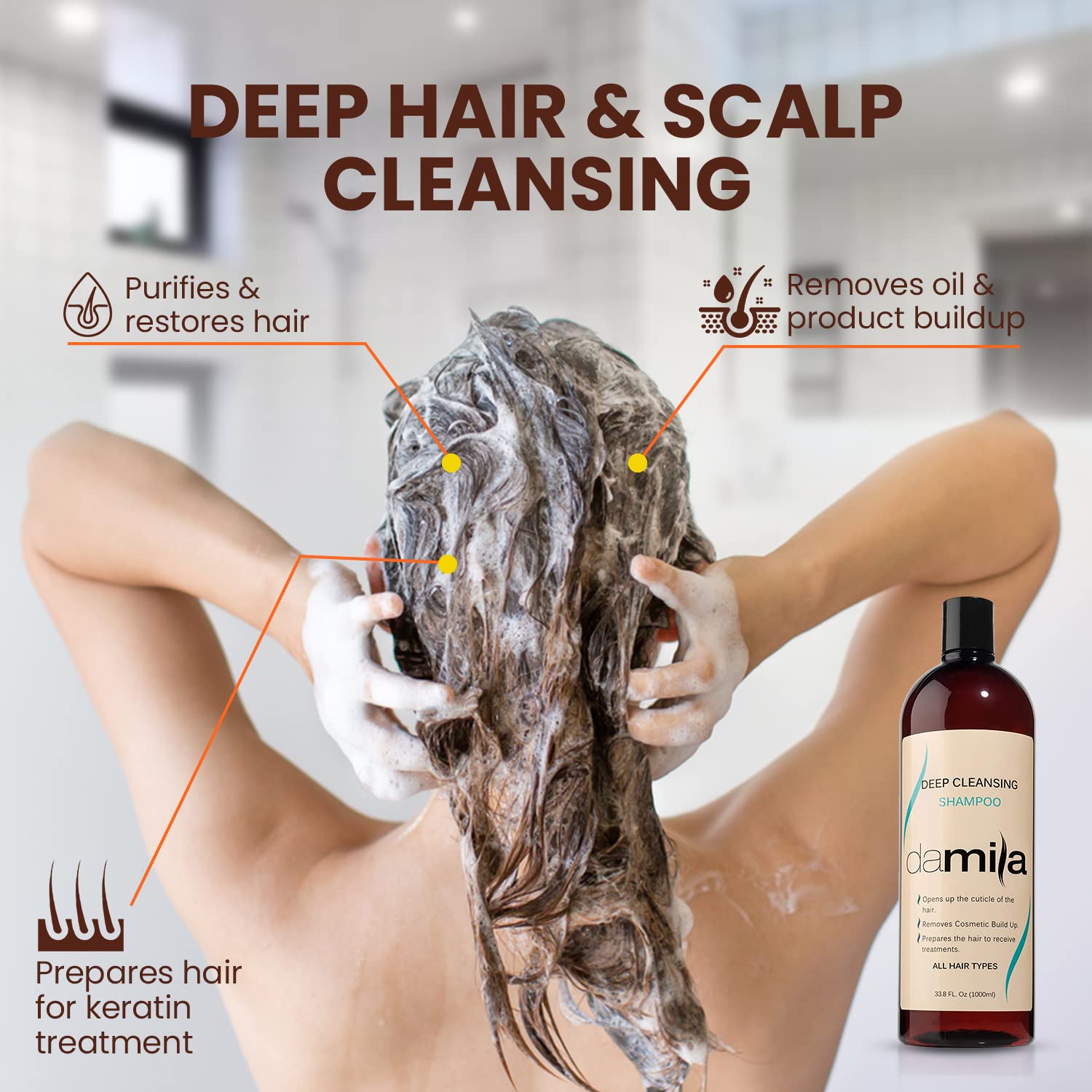 damila Deep Cleansing Shampoo - Clarifying Shampoo For All H