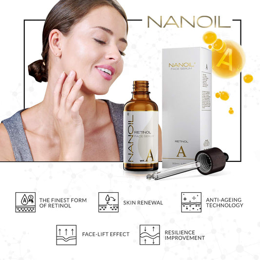 Nanoil Retinol Face Serum 50 - Smoothing, Rejuvenating, Face-Lift Serum with Vitamin A