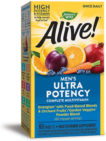 Nature'S Way Alive Once Daily Men'S Multi Ultra Potency Tablets, 60 Count (Packaging May Vary)