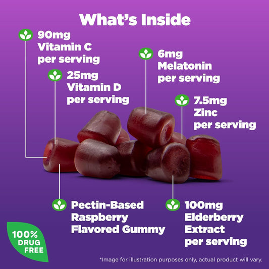 Natrol Sleep+ Immune Health Gummy, Sleep Aid & Immunity Support, Elder