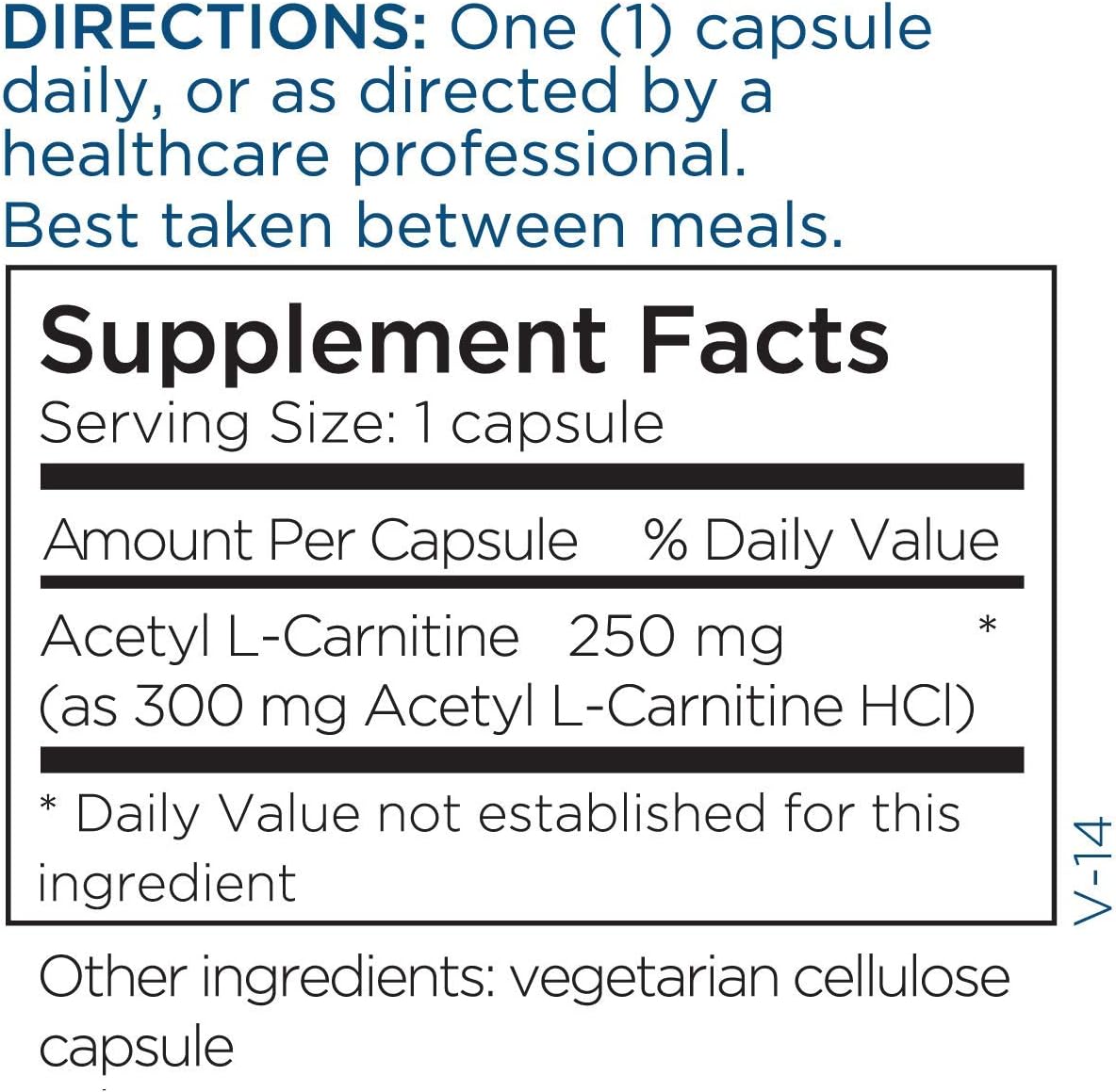 Metabolic Maintenance Acetyl L-Carnitine - 250 Milligrams, Antioxidant
