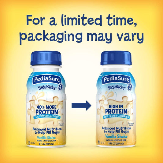 Pediasure Sidekicks, 24 Shakes, Kids Protein Shake, With Key Nutrients And Protein To Help Kids Catch Up On Growth And Help Fill Nutrient Gaps, Vanilla, 8 Fl Oz