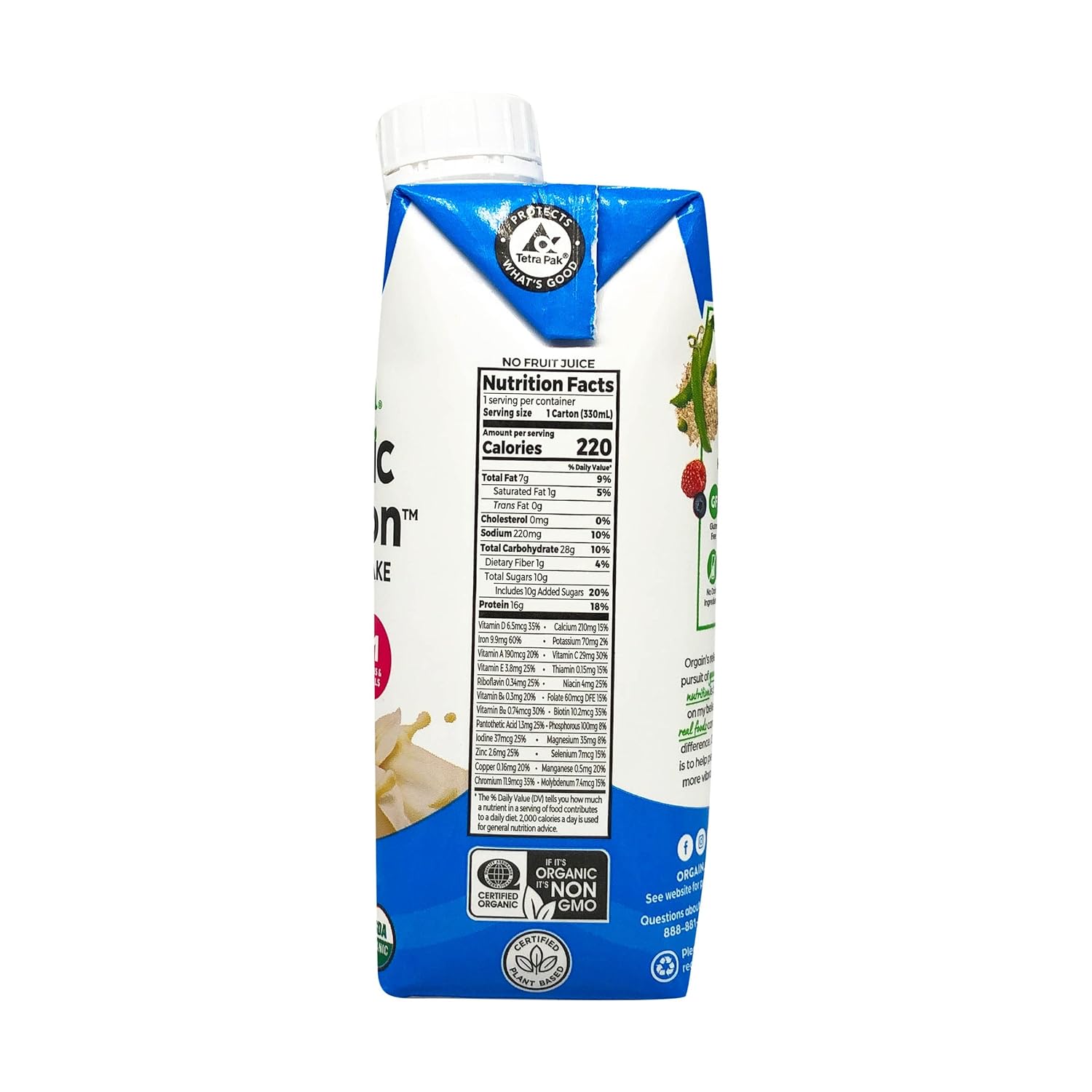 Orgain, Nutri Shake Vegan Sweet Vanilla Bean Organic, 11 Fl