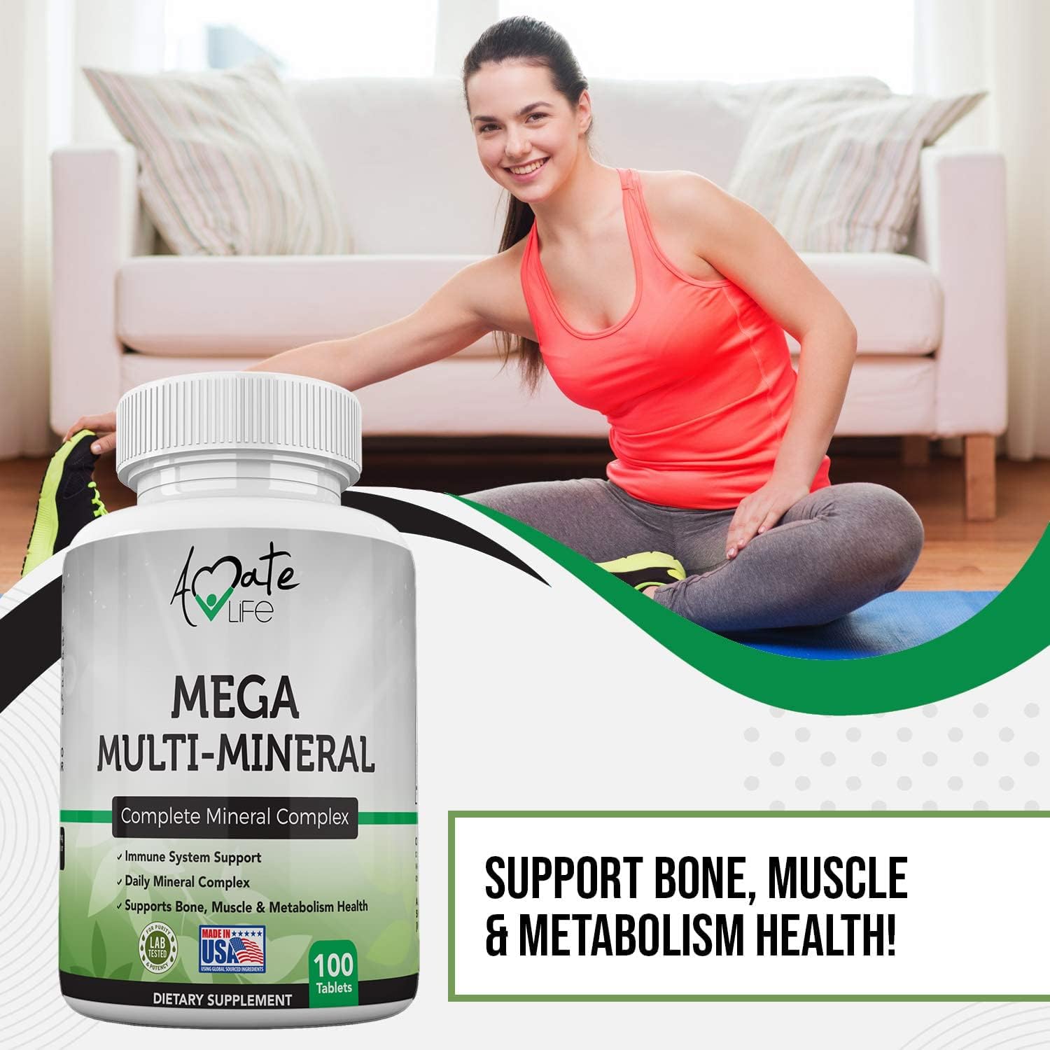 Amate Life Multi Minerals Supplement Complete Mineral Complex with Vit