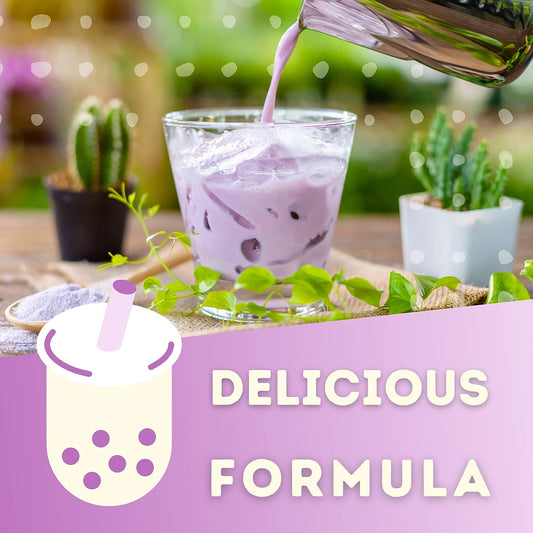 Flavfar Taro Bubble Tea Powder - Instant Taro Powder For Bubble Tea Or Smoothie Mix - Iced, Hot, Or Blended Drink Powder - Less Sugar