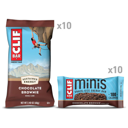 Clif Bar - Chocolate Brownie Flavor - Full Size And Mini Energy Bars -2.45 Pounds
