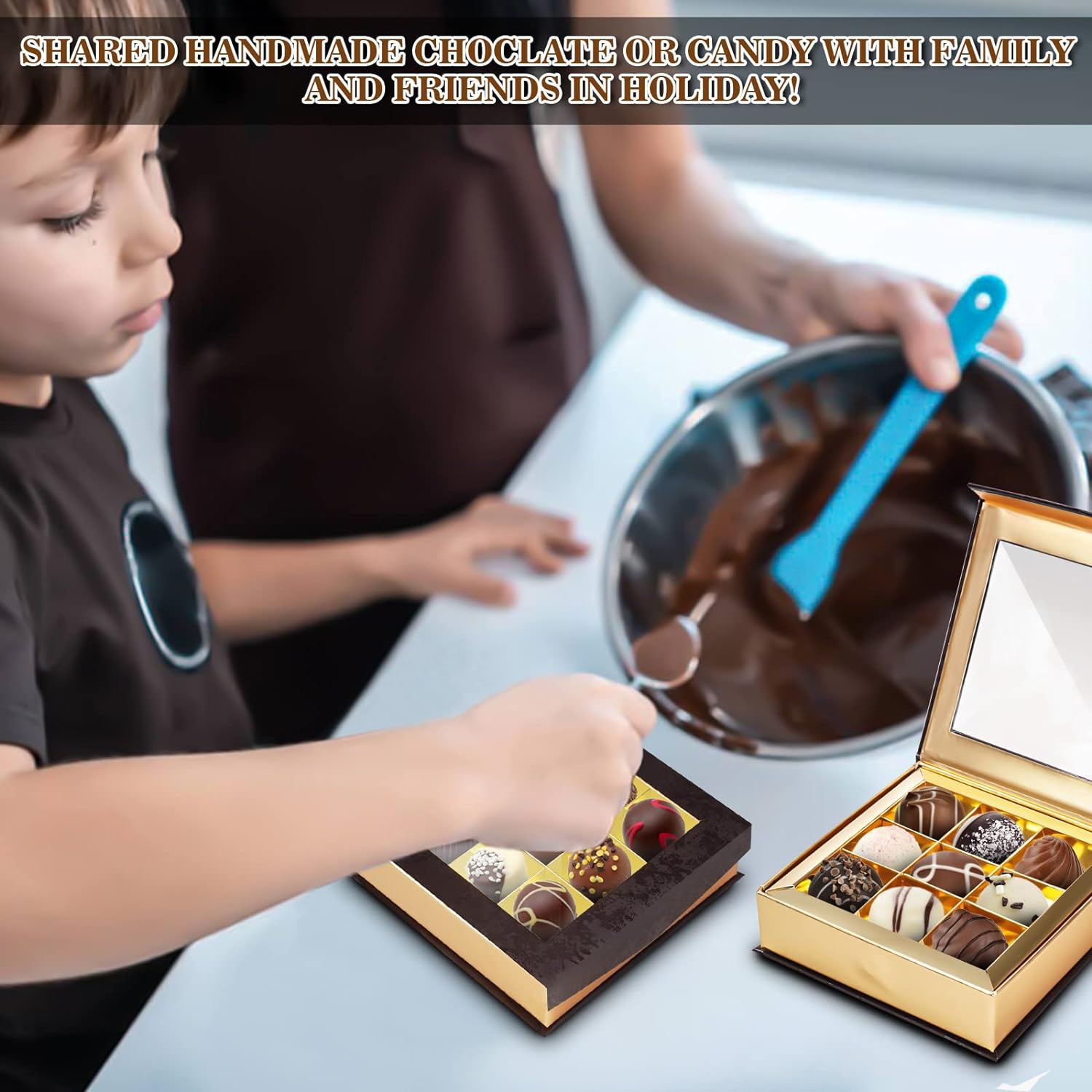 Chocolate Boxes Packaging Empty, Truffle Boxes with Divider