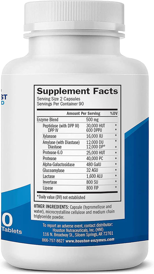 Houston Enzymes  Trienza  180 Capsules (90 Doses)  Broad-Spectrum E3.21 Ounces