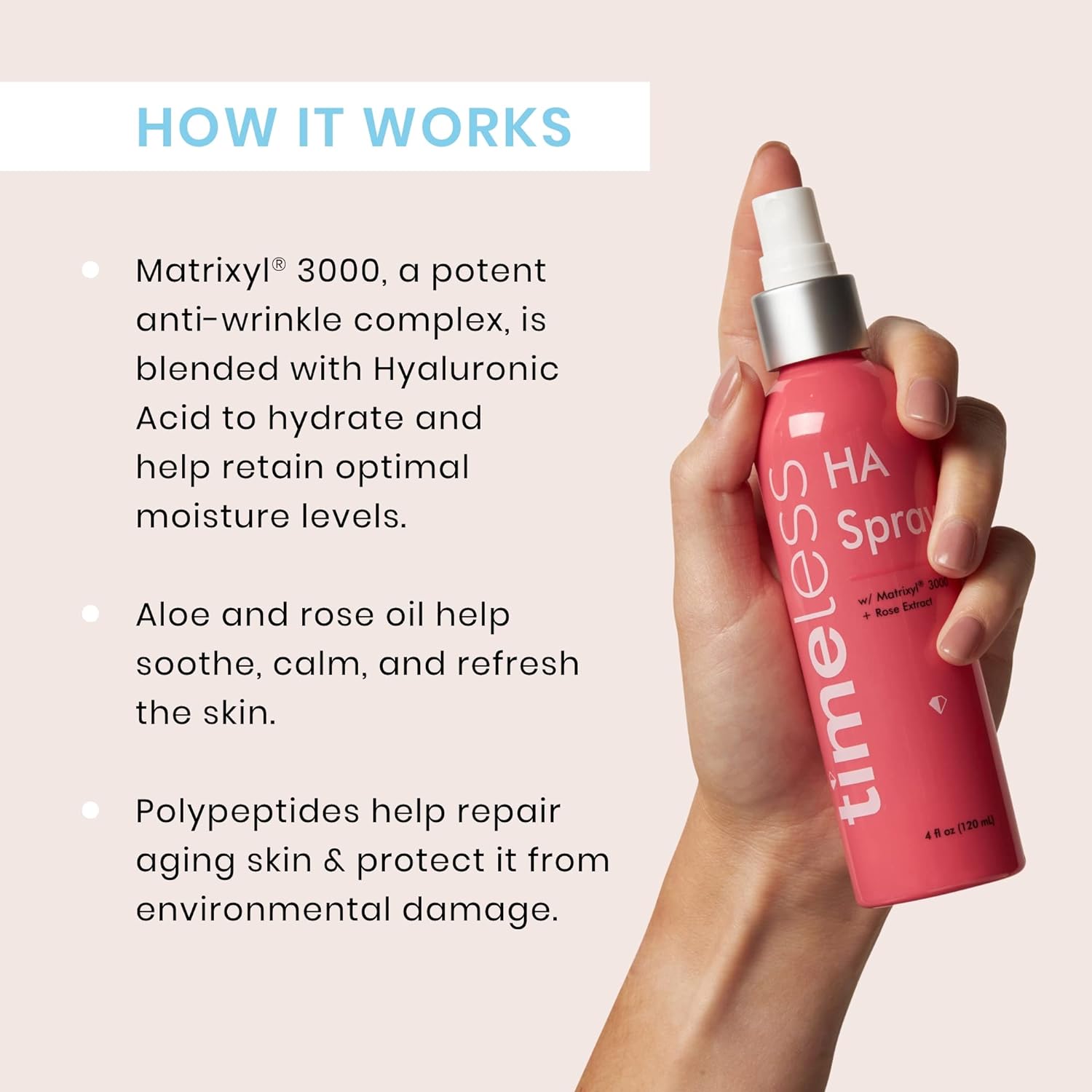 Timeless Skin Care HA Matrixyl 3000 w/Rose Spray - Refocus &