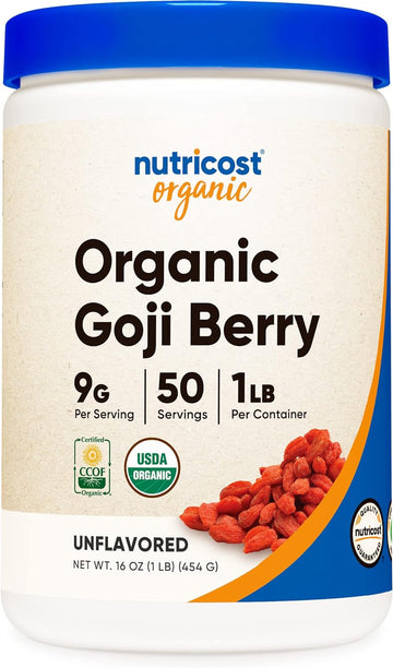 Nutricost Organic Goji Berry Powder (1Lb) - Usda Certified Organic, Gluten Free, Non-Gmo, Vegetarian
