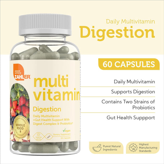 Zahler Multivitamin Digestion, Daily Multivitamin +Gut Health Support