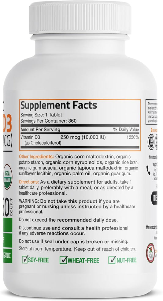 Bronson Vitamin D3 10,000 Iu (250 Mcg) Immune Support, Healthy Muscle