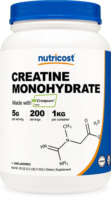 Nutricost Creapure Creatine Monohydrate Powder 1Kg200 Servings (Pack