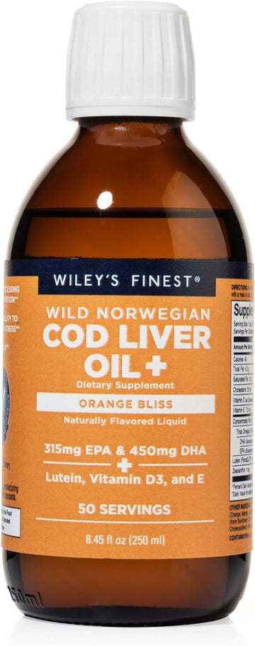 Wiley's Finest Wild Alaskan Fish Oil Cod Liver Oil - Orange Flavored