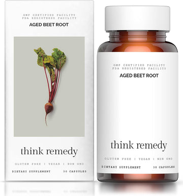 Think Remedy Aged Beet Root Capsules - Beet Pills For Stamina - Organic Beet Root Powder - Nitric Oxide Supplement - Nit