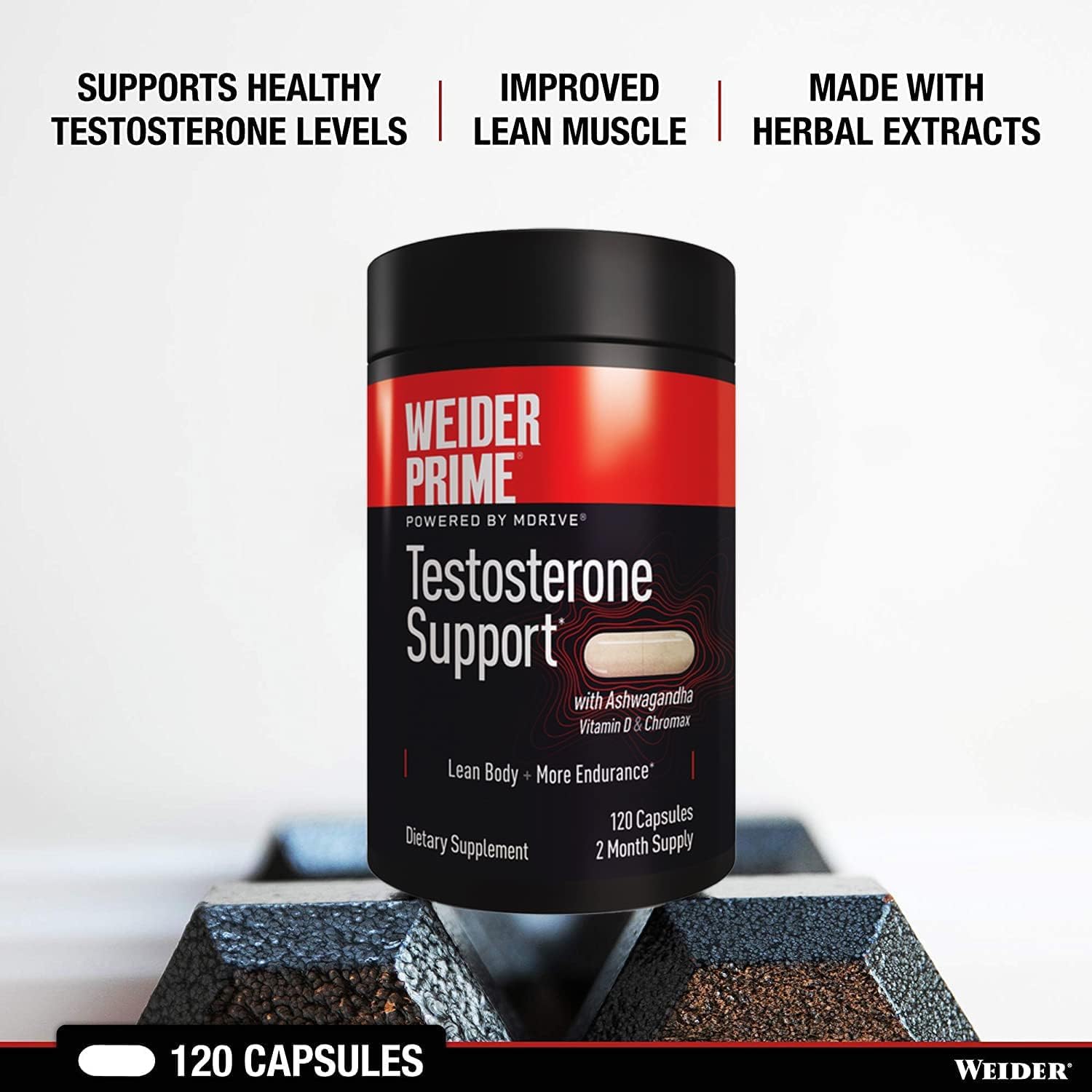 Weider Prime Testosterone Supplement for Men, Healthy , Sup
