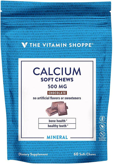 The Vitamin Shoppe Calcium Chews 1,000Mg, Chocolate Flavored Chews  M