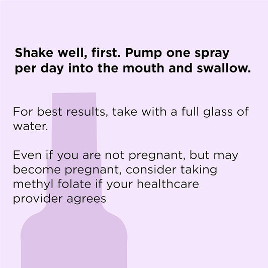 Nbpure Methyl Folate Vitamin B9 Spray Supplement, Liquid Folic Acid Sp