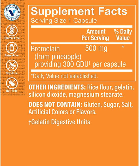 The Vitamin Shoppe Bromelain 500Mg 600 Gdu, Supports Protein