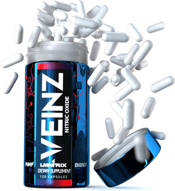 Lmnitrix Veinz Pills  Nitric Oxide Supplement With L-Arginine, L-Citrulline & Ala  N.O. Booster Pump Pills  Top Muscl