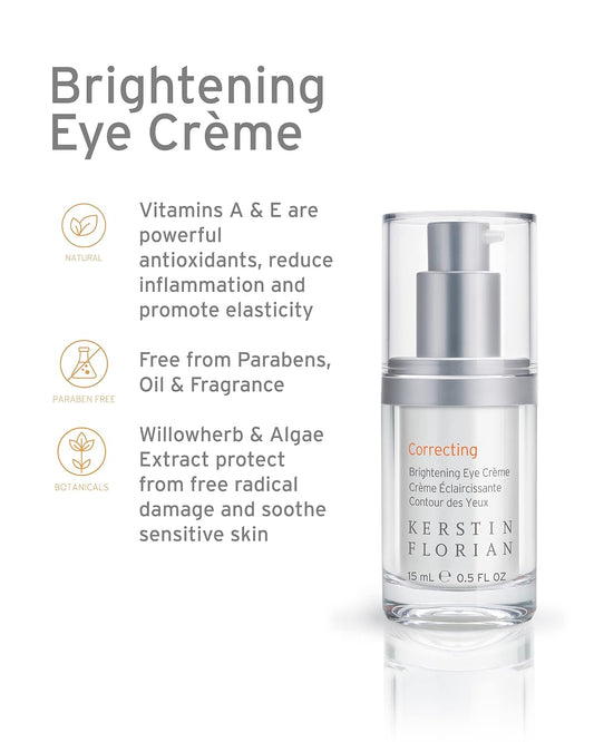 Kerstin orian Brightening Eye Crème, Anti Aging Under Eye Cream, Effective Ingredients to Reduce Dark Circles, Puffiness, Fine Lines & Wrinkles (.5  )