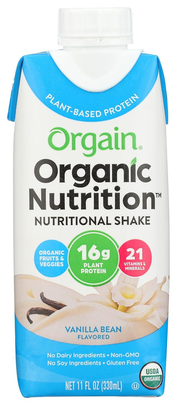 Orgain, Nutri Shake Vegan Sweet Vanilla Bean Organic, 11 Fl Oz