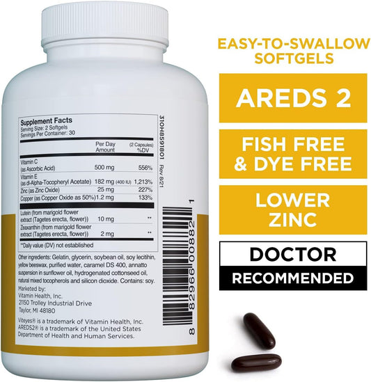 Viteyes Areds 2 Classic Macular Health Formula Softgels, Eye Health Vi