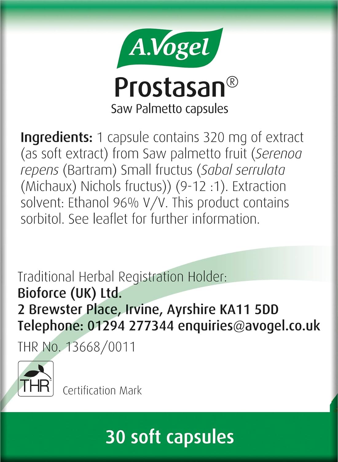 A.Vogel Prostasan® Saw Palmetto Capsules | Prostate supplement for men