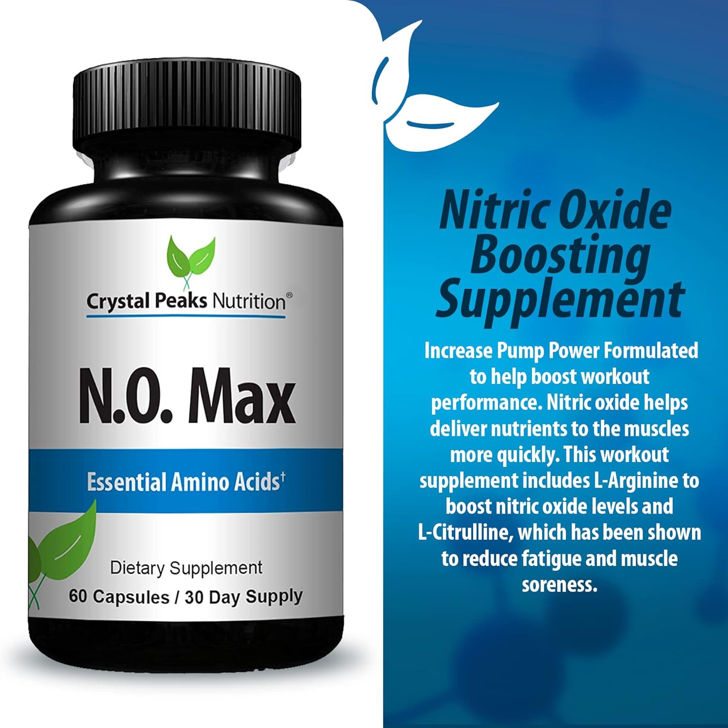 CRYSTAL PEAKS NUTRITION N.O. Max Nitric Oxide Supplement -