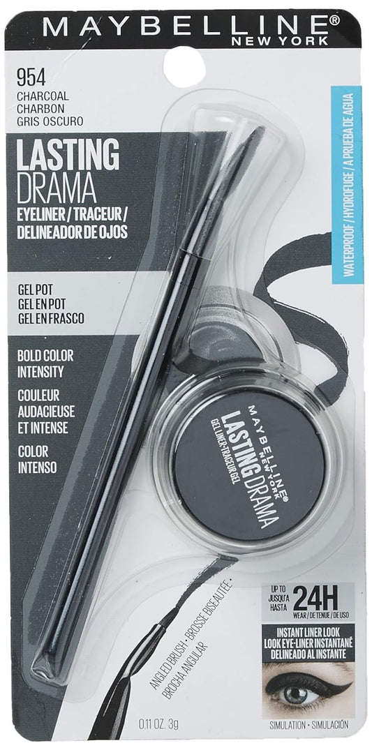 Maybelline New York Makeup Eyestudio Lasting Drama Gel Eye Liner, Charcoal, Waterproof, 0.106 , 1 Count