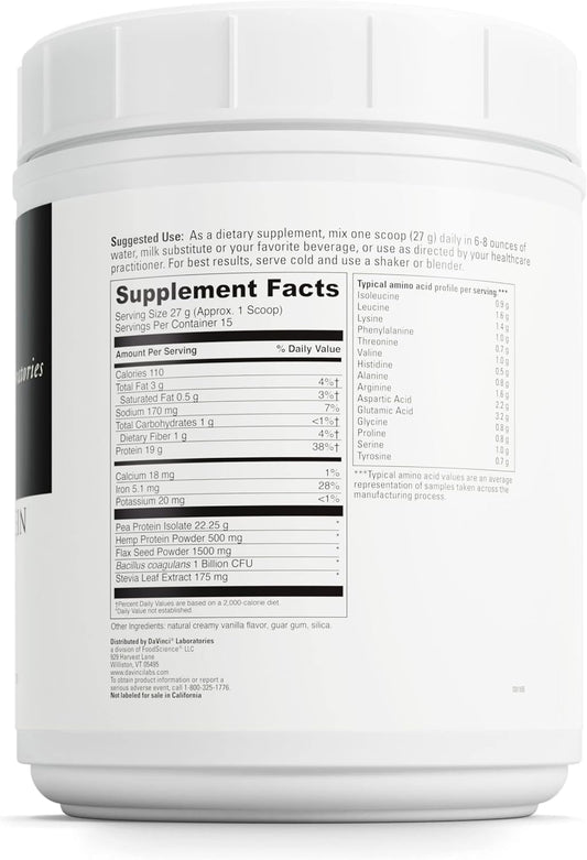 Davinci Labs Vegan Protein - Protein Powder Supplement For Weight Supp