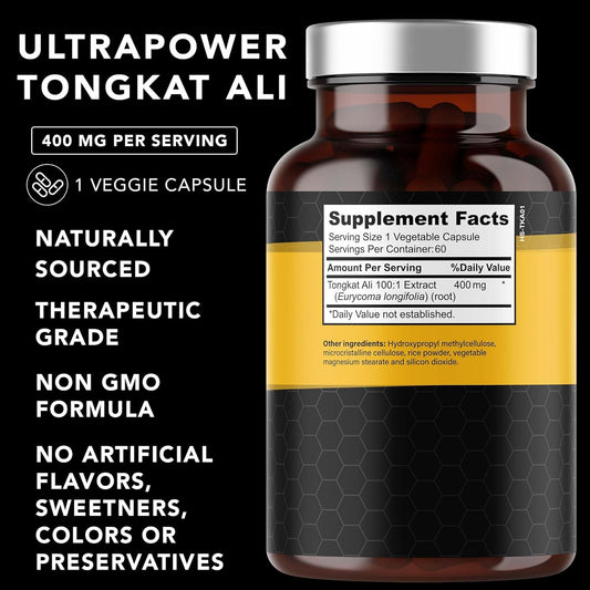 Plant.O Nutrition Tongkat Ali Ultrapower - Longjack Extract Supplement For Stamina, Strength, Endurance, Lean Muscle Gro