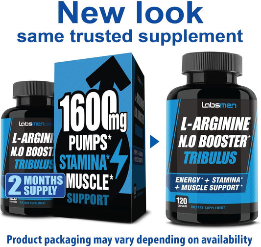 L Arginine Capsules Supplement - 1600Mg Nitric Oxide Supplement - Nitric Oxide Booster, No Booster- & Nitric Oxide Pills