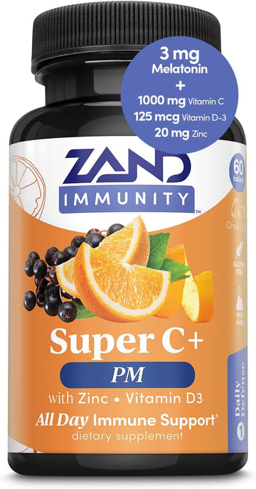 Zand Immunity Super C+ Pm, Nighttime Immune Support Plus Melatonin, 10