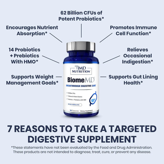 1Md Nutrition Biomemd Probiotics | 62 Billion Cfus, 15 Comprehensive S2.08 Ounces