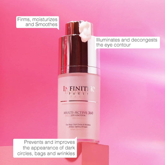 Infinitek® Paris, Multi-Active Collagen Eye Cream and Retinol Serum Eye Contour. Anti Aging - Reduces Wrinkles & Fine Lines, Fades Dark Spots. 0.50