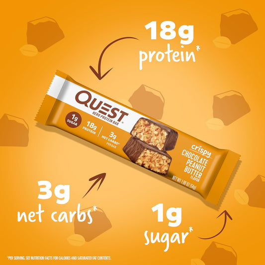 Quest Nutrition Crispy Chocolate Peanut Butter Hero Protein Bar, 18G P1 Pounds
