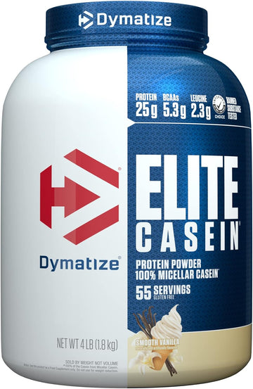 Dymatize Elite Casein Protein Powder, Slow Absorbing With Muscle Build