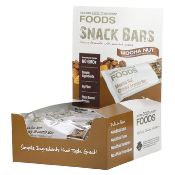 Foods - Mocha Nut Chewy Granola Bars, 12 Bars, 1.4 Oz (40 G) Each, California Gold