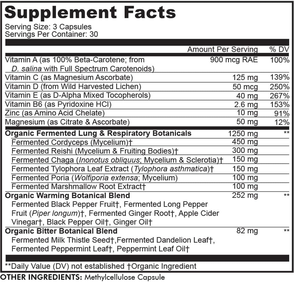 Codeage Lungs Vitamins, A, C, D, E, B6, Milk Thistle Lung Supplement,