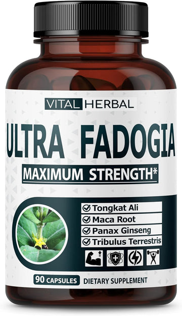 Ultra Fadogia Agrestis 10:1 Extract With Tongkat Ali Capsules - Equivalent To 9570 Mg - Maximum Strength With Ginseng Ma