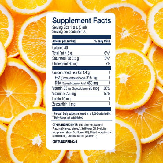 Wiley's Finest Wild Alaskan Fish Oil Cod Liver Oil - Orange Flavored