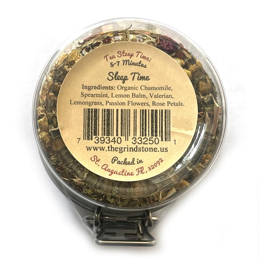 Grindstone, Organic Sleep Time Tea, Herbal Infusion With Organic Valerian Root, Loose Leaf Tea, Pet Snap On Kilner Jar, Pack Of 2