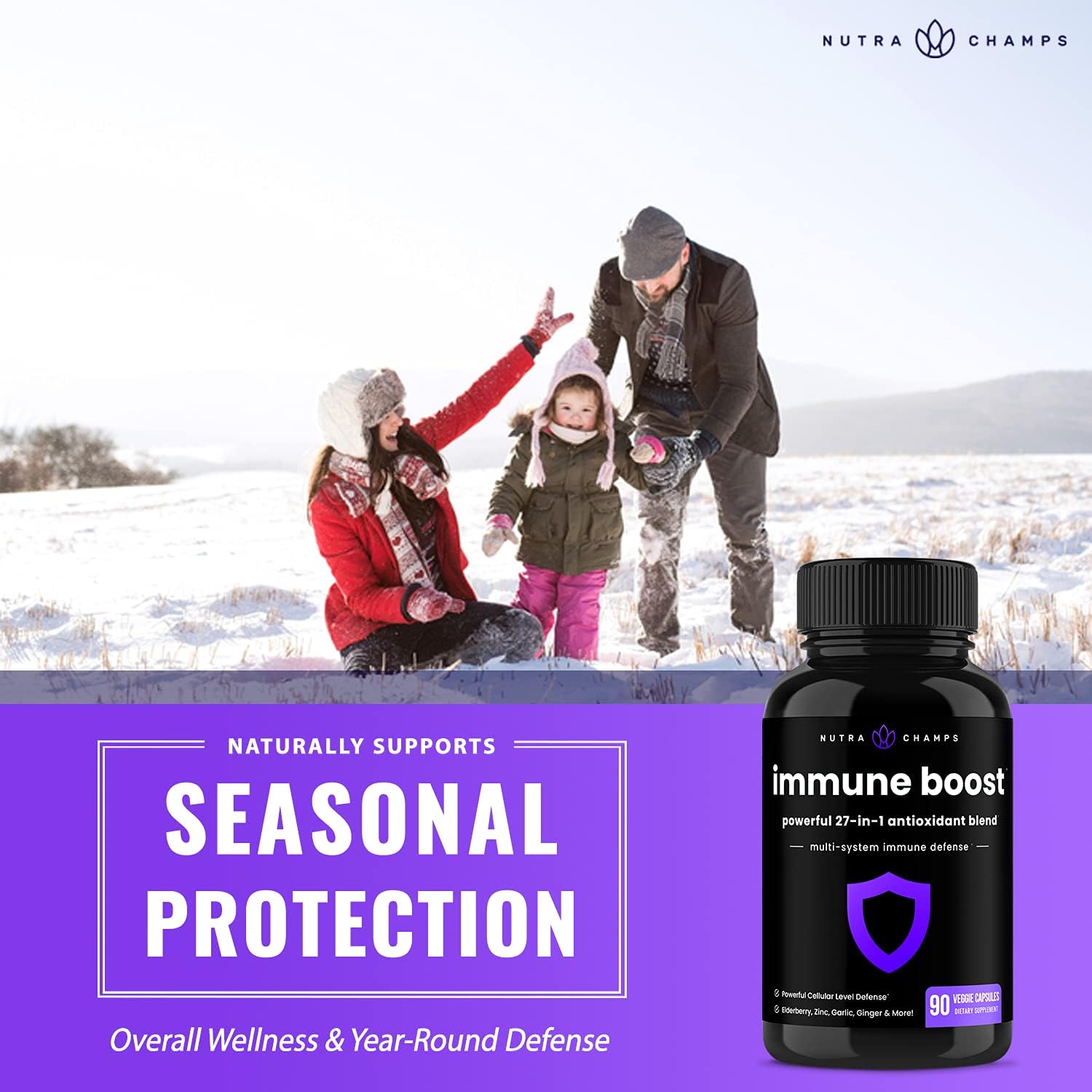 27 in 1 Immune Support Supplement | Antioxidant Immune Boosters for Ad