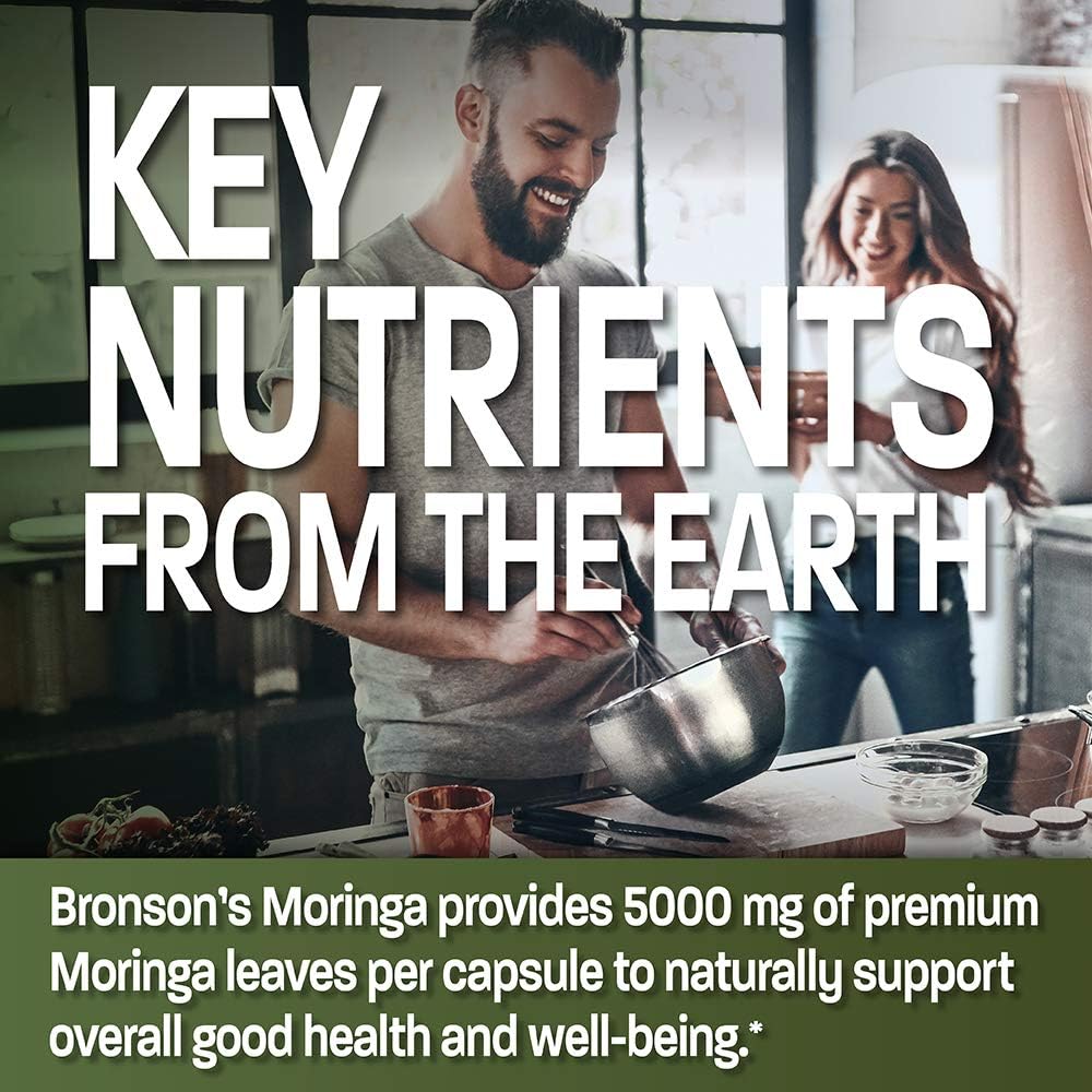 Bronson Moringa Oleifera 5000 mg Powder Capsules Extra High Potency 50