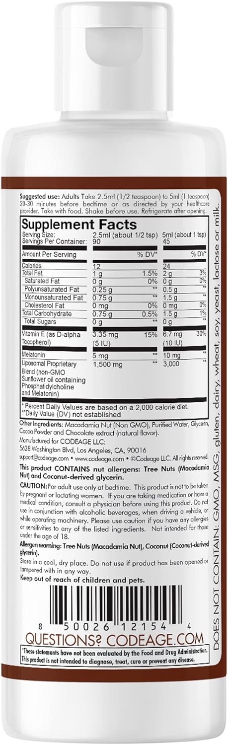 Codeage Liposomal Ultra Sleep + Liquid Melatonin Supplement for Adults