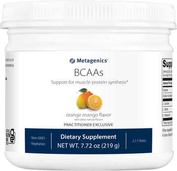 Metagenics Bcaas Powder 7.72 Oz (219 G), Orange Mango Flavor, 30 Servi