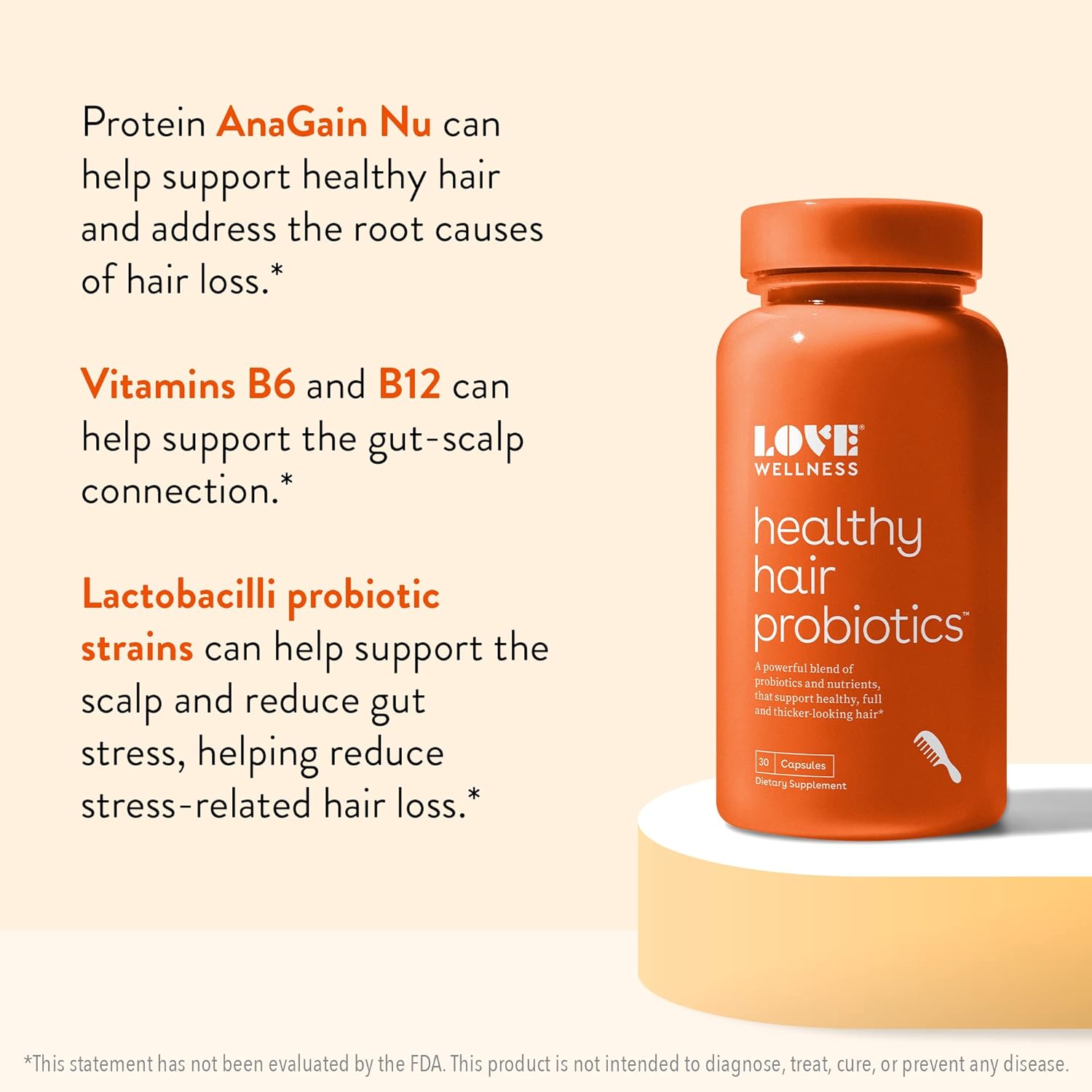 Love Wellness Healthy Hair Probiotics | Support Hair Growth with Bioti