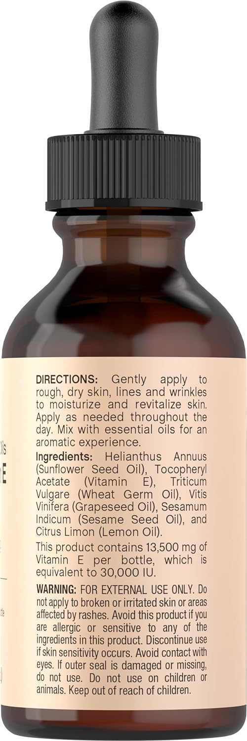 Vitamin E Oil For Skin | 30,000 IU | 1   | 100% Pure Oils | Moisturizing Oil | Free of Parabens, SLS, & Fragrances | Coera by Horbaach