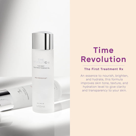 Missha Time Revolution The First Treatment Essence Rx 150 - Essence/Toner That Moisturizes And Smoothes The Skin Creating A Clean Base - Amazon Code Verified For Authenticity